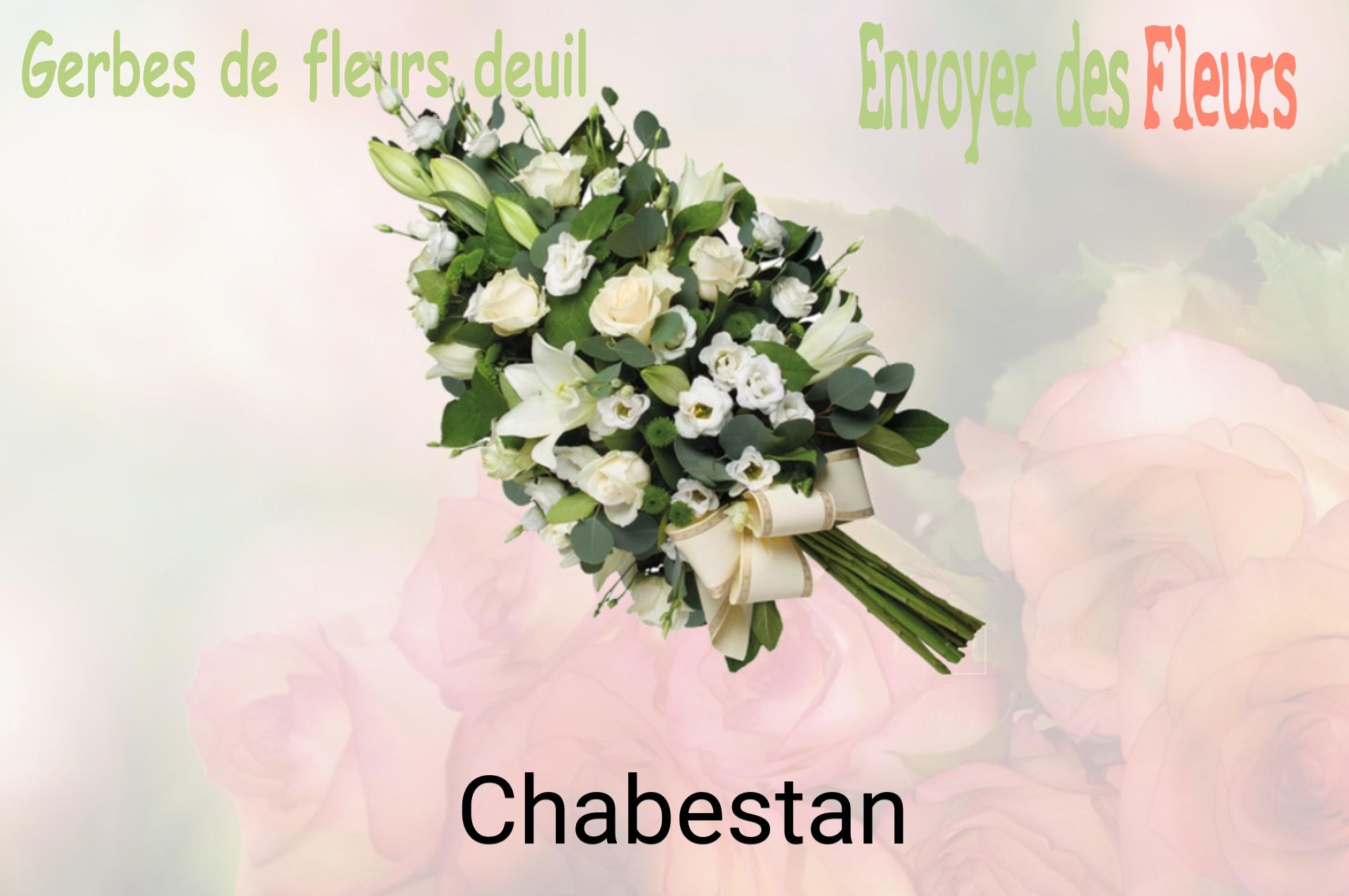 Gerbe de fleurs de deuil livrée à Chabestan